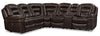 Leo 6-Piece Leath-Aire® Fabric Power Reclining Sectional - Walnut