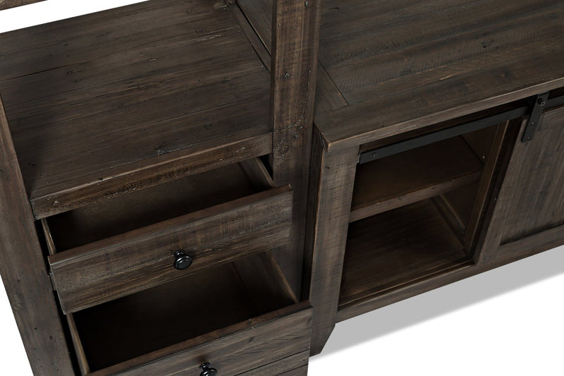 Madison Barn-Door 3-Piece Entertainment Centre with 60\" TV Opening – Brown