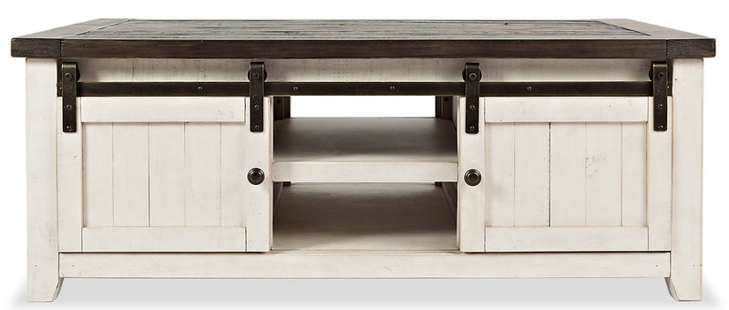 Madison Barn Door Coffee Table – White