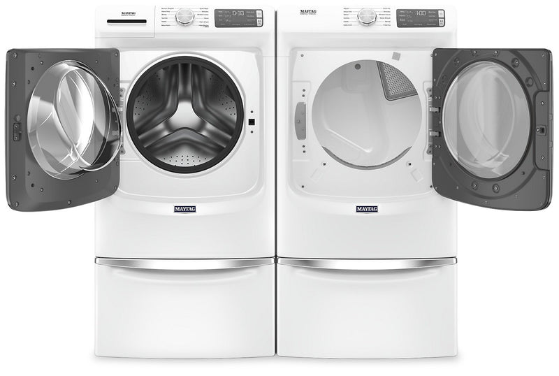 Maytag Front-Load 5.8 Cu. Ft. Smart Washer with Extra Power and 7.3 Cu. Ft. Electric Smart Dryer – White