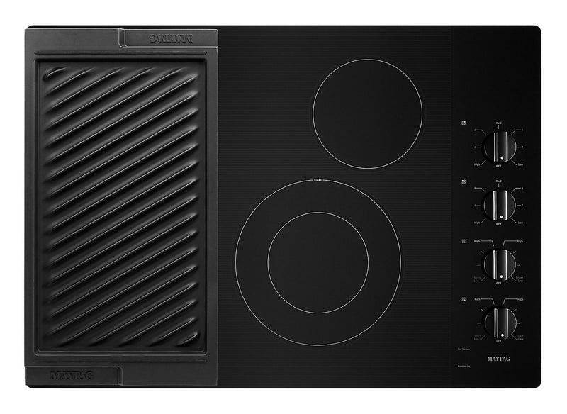 Maytag 30\" Electric Cooktop with Reversible Grill and Griddle - MEC8830HB