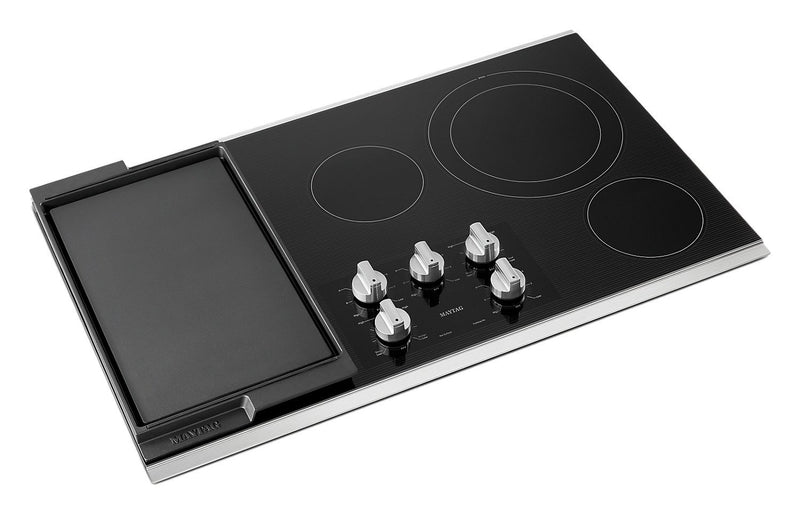 Maytag 36\" Electric Cooktop with Reversible Grill and Griddle - MEC8836HS