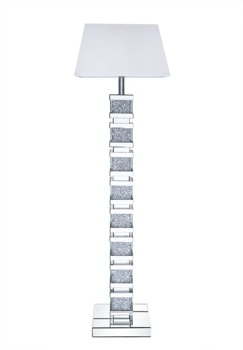 Memphis 54.3\" Glam Floor Lamp with Glass, Mirror and Acrylic Crystals