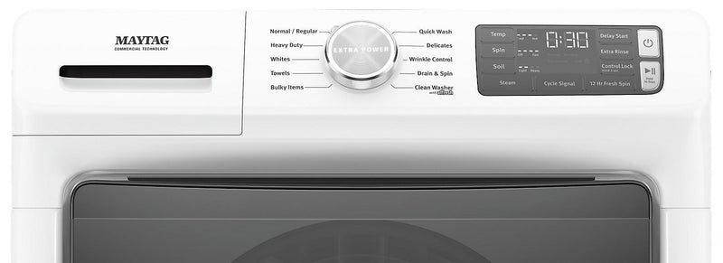 Maytag Front-Load 5.2 Cu. Ft. Washer with Extra Power and 7.3 Cu. Ft. Gas Dryer – White