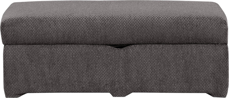 Morty Chenille Storage Ottoman - Grey