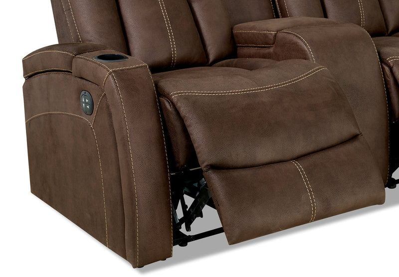 Ross Faux Suede Power Reclining Loveseat - Chocolate