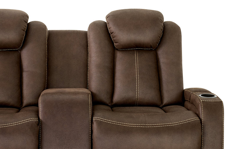 Ross Faux Suede Power Reclining Loveseat - Chocolate