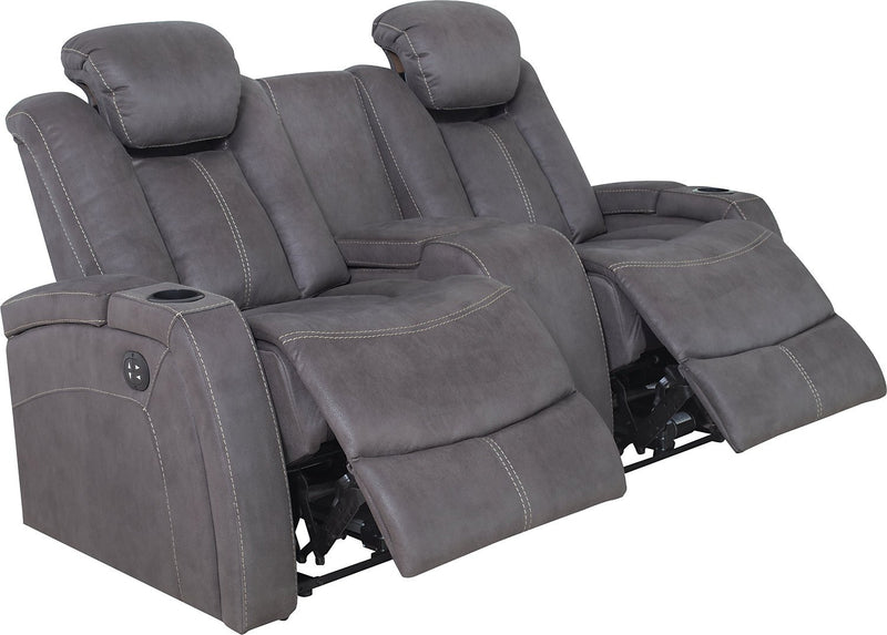 Ross Faux Suede Power Reclining Loveseat - Pewter