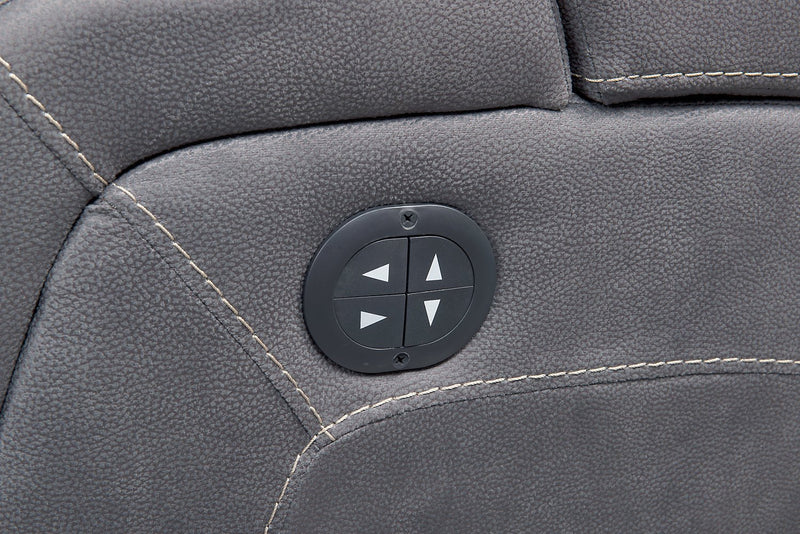 Ross Faux Suede Power Reclining Loveseat - Pewter