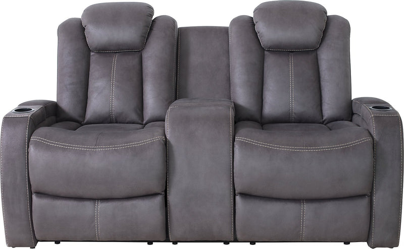 Ross Faux Suede Power Reclining Loveseat - Pewter