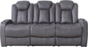 Ross Faux Suede Power Reclining Sofa with Power Headrest - Pewter