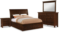 Sonoma 6-Piece Queen Storage Bedroom Set - Dark Brown