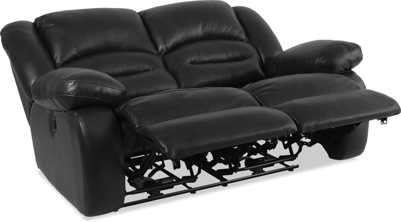 Toreno Genuine Leather Power Reclining Loveseat - Black