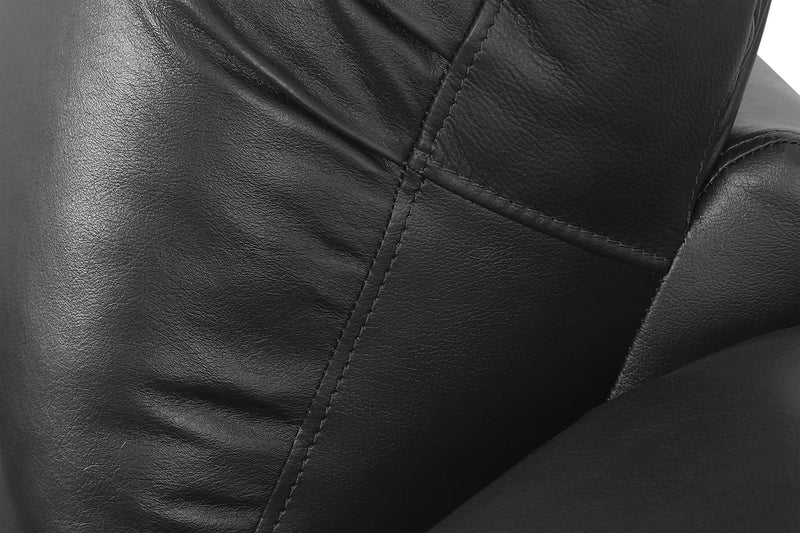 Toreno Genuine Leather Power Reclining Loveseat - Black