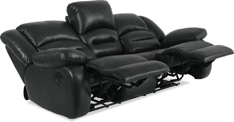 Toreno Genuine Leather Power Reclining Sofa - Black