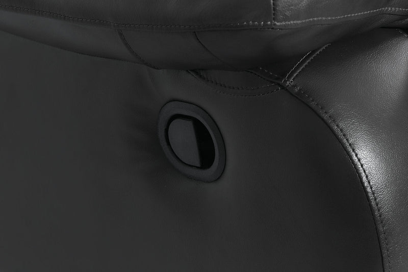 Toreno Genuine Leather Rocker Recliner - Black