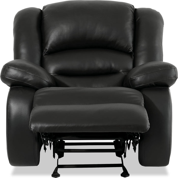 Toreno Genuine Leather Rocker Recliner - Black