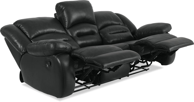 Toreno Genuine Leather Reclining Sofa - Black