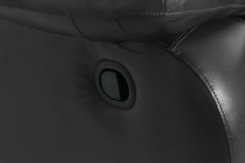 Toreno Genuine Leather Reclining Sofa - Black