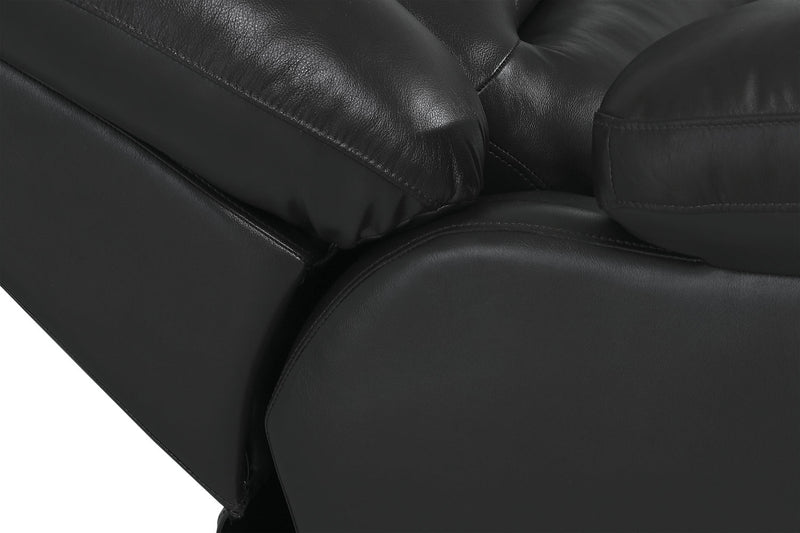 Toreno Genuine Leather Reclining Sofa - Black