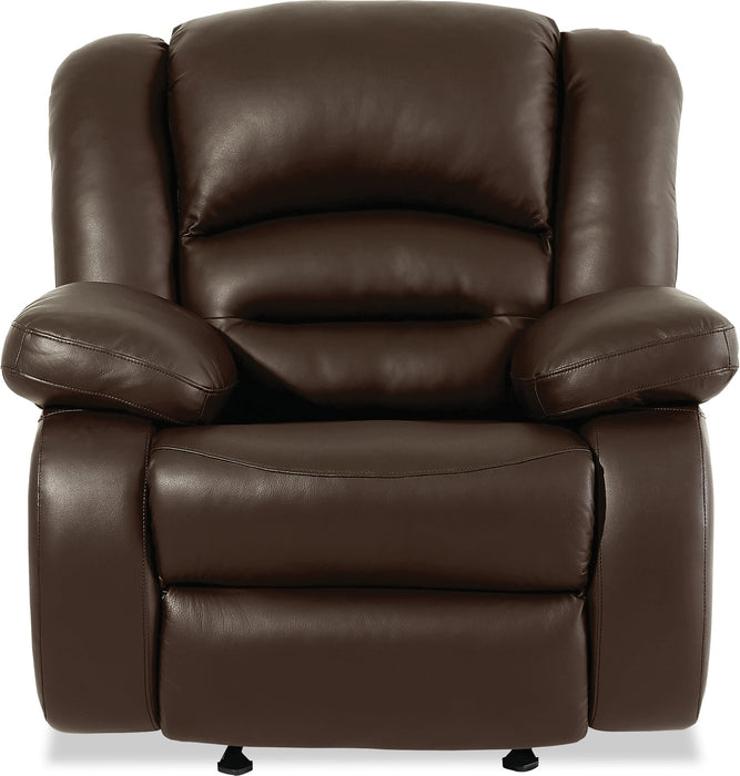 Toreno Genuine Leather Power Recliner - Brown