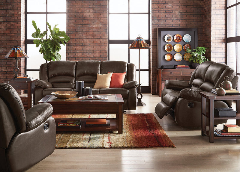 Toreno Genuine Leather Power Recliner - Brown