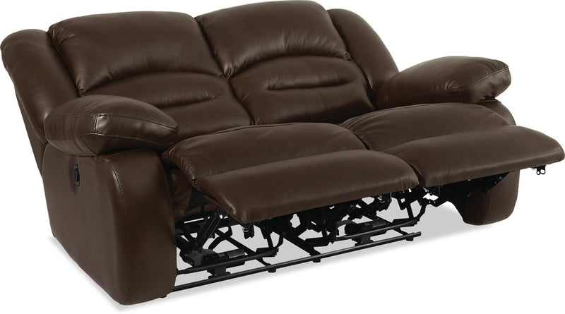 Toreno Genuine Leather Power Reclining Loveseat - Brown