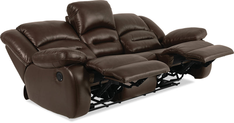Toreno Genuine Leather Power Reclining Sofa - Brown