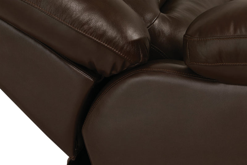 Toreno Genuine Leather Power Reclining Sofa - Brown