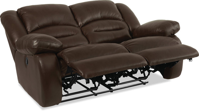 Toreno Genuine Leather Reclining Loveseat - Brown