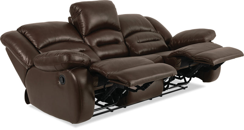 Toreno Genuine Leather Reclining Sofa - Brown