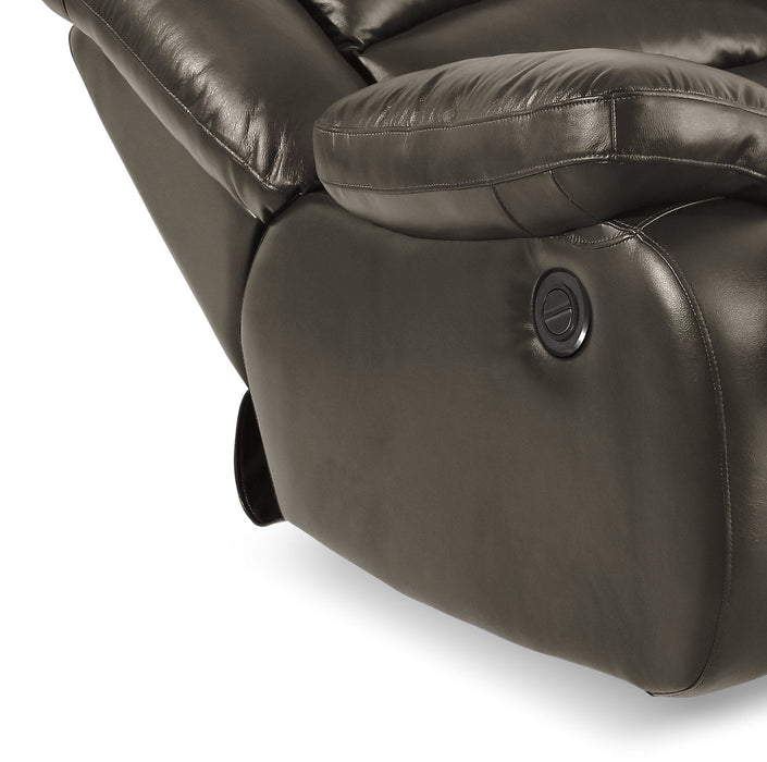 Toreno Genuine Leather Power Recliner - Grey