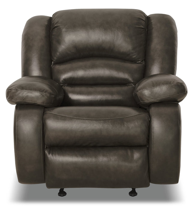 Toreno Genuine Leather Power Recliner - Grey