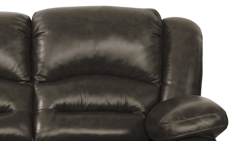 Toreno Genuine Leather Power Reclining Loveseat - Grey
