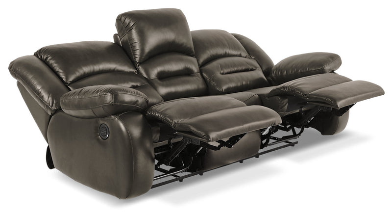 Toreno Genuine Leather Power Reclining Sofa - Grey