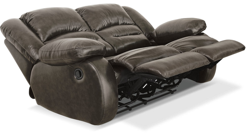 Toreno Genuine Leather Reclining Loveseat - Grey