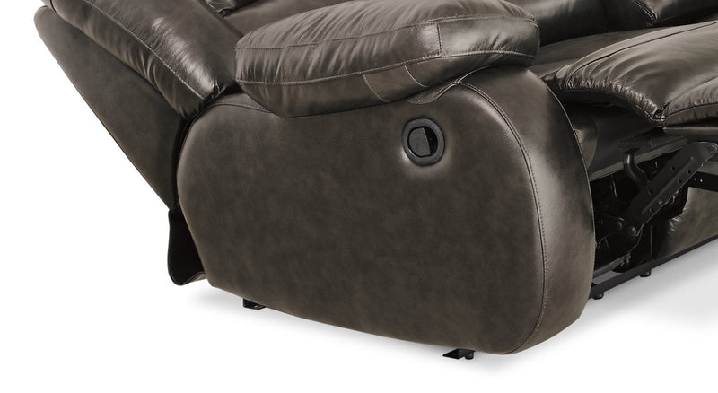 Toreno Genuine Leather Reclining Loveseat - Grey