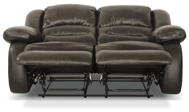Toreno Genuine Leather Reclining Loveseat - Grey