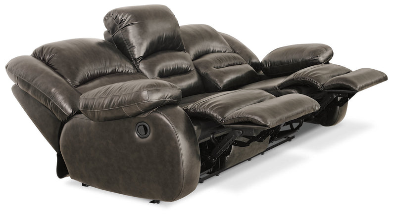 Toreno Genuine Leather Reclining Sofa - Grey