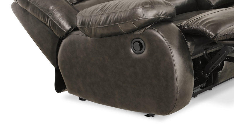 Toreno Genuine Leather Reclining Sofa - Grey