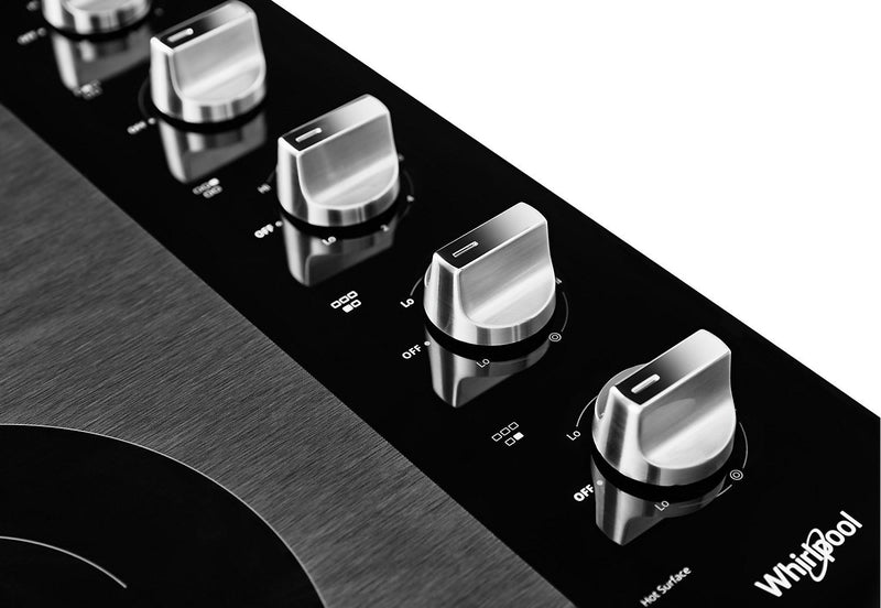Whirlpool 30\" Electric Ceramic Glass Cooktop with Two Dual Radiant Elements - WCE77US0HS