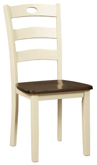 Woodanville Dining Chair, Ladder Back -Two-Tone White & Brown 
