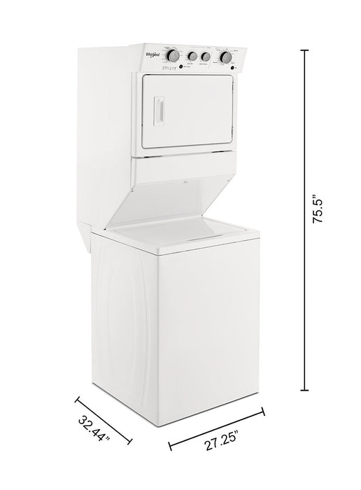 Whirlpool® 4.0 cu.ft Gas Stacked Laundry Center 9 Wash cycles and AutoDry™