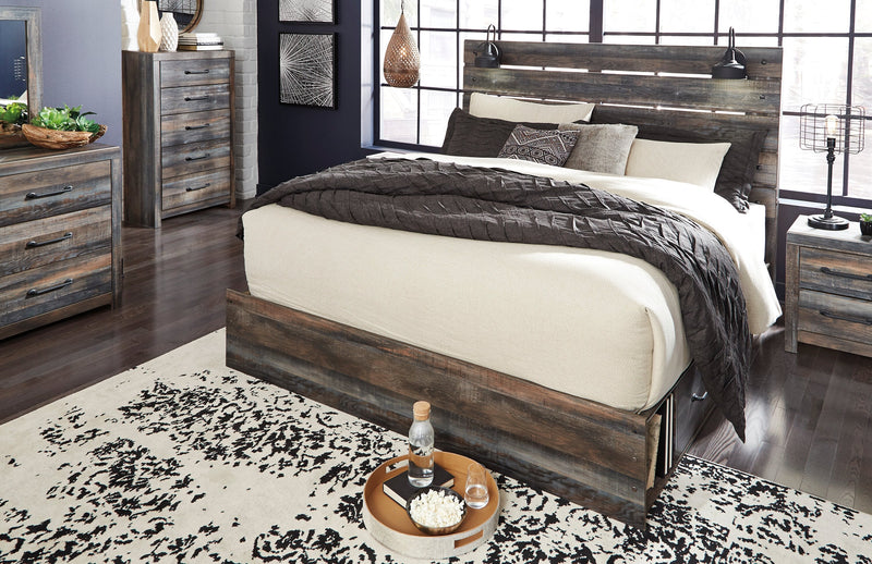 Abby 5-Piece King Bedroom Package with Side Storage - Brown