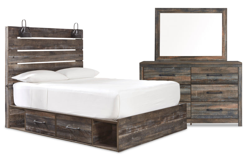 Abby 5-Piece Queen Bedroom Package with Side Storage - Brown