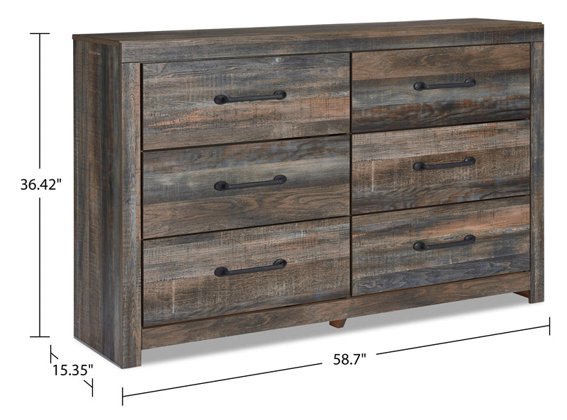 Abby 6-Piece Queen Bedroom Package with Side Storage - Brown
