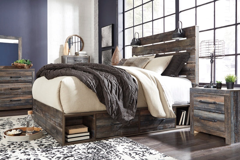 Abby 6-Piece Queen Bedroom Package with Side Storage - Brown