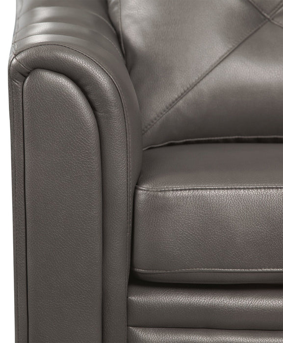 Andi Leather-Look Fabric Loveseat - Grey