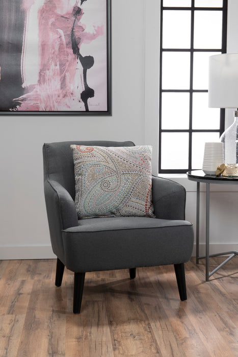 Aimy Linen-Look Fabric Accent Chair - Dark Grey