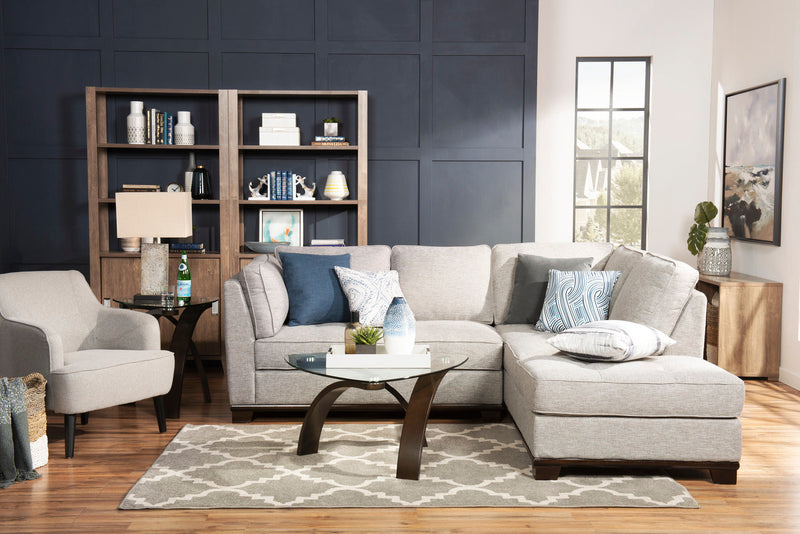 Aimy Linen-Look Fabric Accent Chair - Light Grey